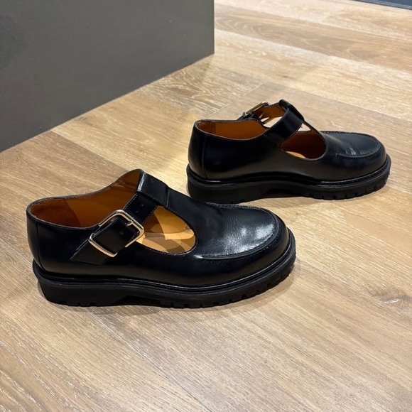 Sézane Violette Babies Glossy T-Strap Lug Sole Mary Janes Loafers Platforms 39/8 - Picture 3 of 10